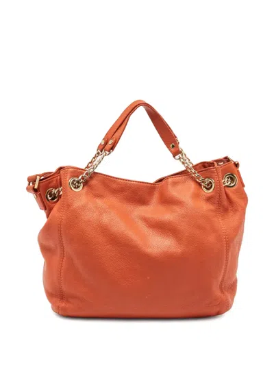 Pre-owned Michael Kors Vintage  Leather Tote Bag In Orange
