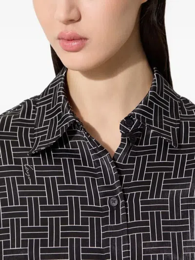 Kenzo Geometric-pattern Shirt In Gray