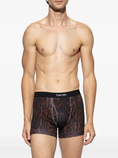 Tom Ford Leopard-print Boxers In Animal Print