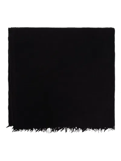 Rick Owens Frayed Scarf In Black