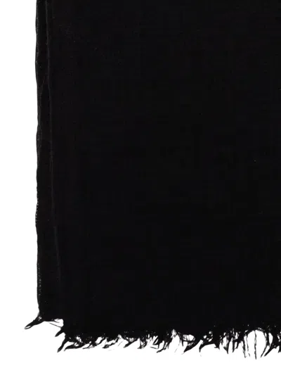 Rick Owens Frayed Scarf In Black