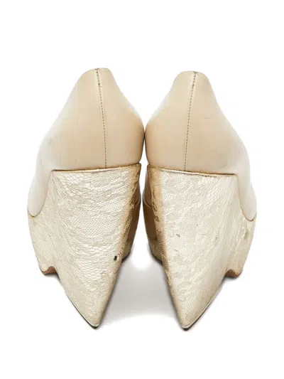 Pre-owned Nicholas Kirkwood 155mm Leather Wedge Pumps