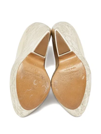 Pre-owned Nicholas Kirkwood 155mm Leather Wedge Pumps
