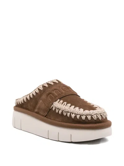 Mou 45mm Suede Platform Mules
