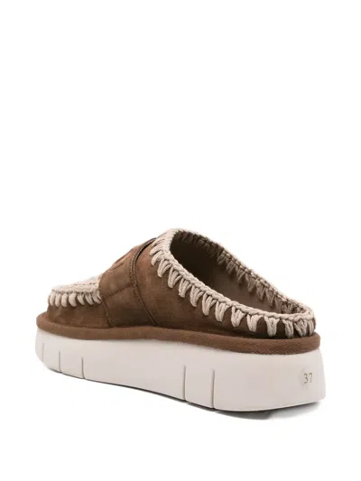 Mou 45mm Suede Platform Mules