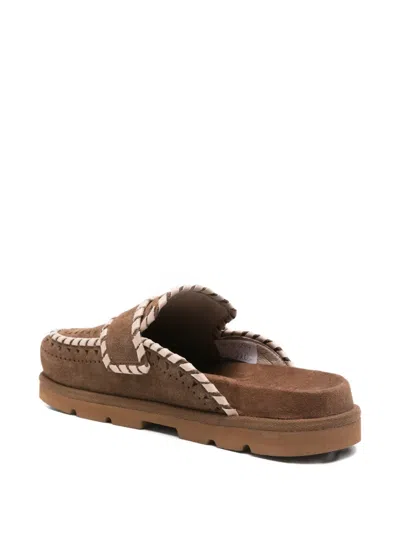 Mou Braided-detail Suede Mules