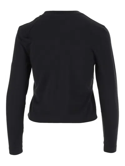 Jacquemus The Gros Grain Logo-detail Long-sleeve Top In Black