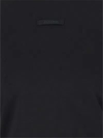 Jacquemus The Gros Grain Logo-detail Long-sleeve Top In Black
