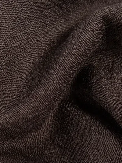Rick Owens Frayed Scarf In Brown