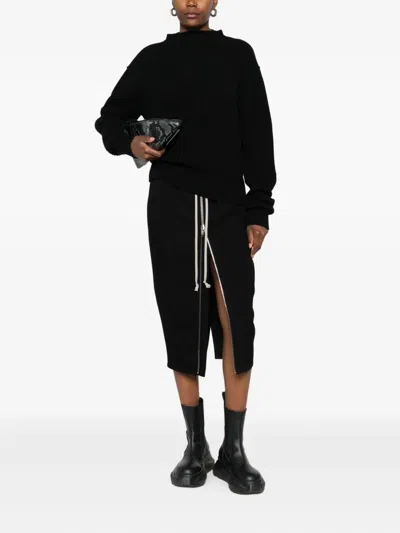 Rick Owens Zip-front Drawstring Midi Skirt