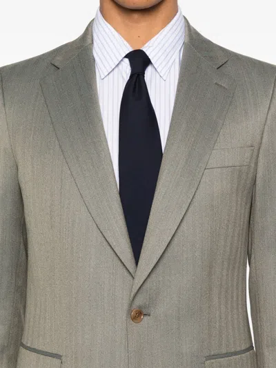 Fursac Herringbone-pattern Suit In Gray