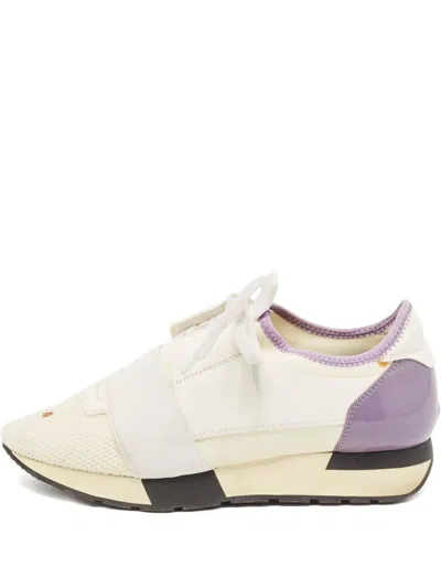 Pre-owned Balenciaga Leather Sneakers In White