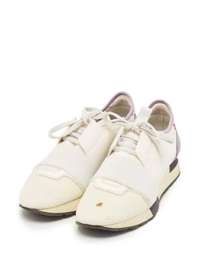 Pre-owned Balenciaga Leather Sneakers In White