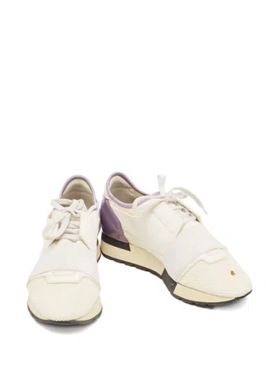 Pre-owned Balenciaga Leather Sneakers In White