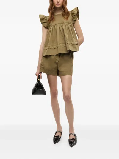 Ganni Ruffled Flared Top