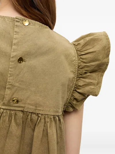 Ganni Ruffled Flared Top