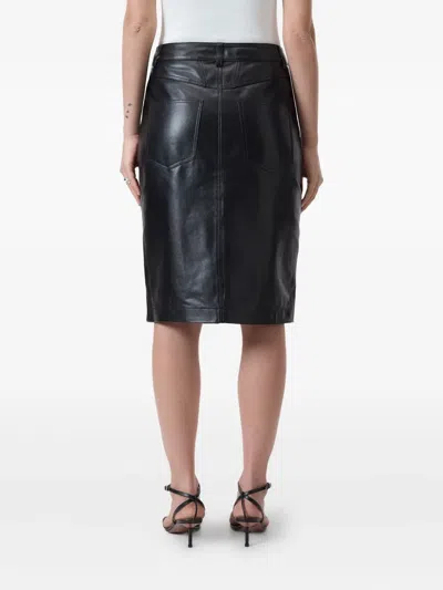 Closed Leather Midi Skirt In Black