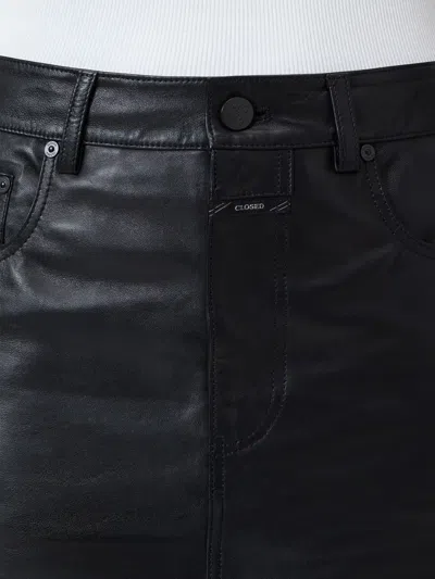 Closed Leather Midi Skirt In Black
