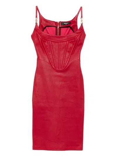 Versace Zipper Dress In Red