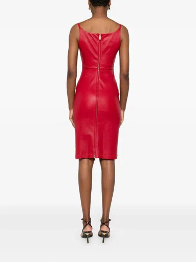 Versace Zipper Dress In Red