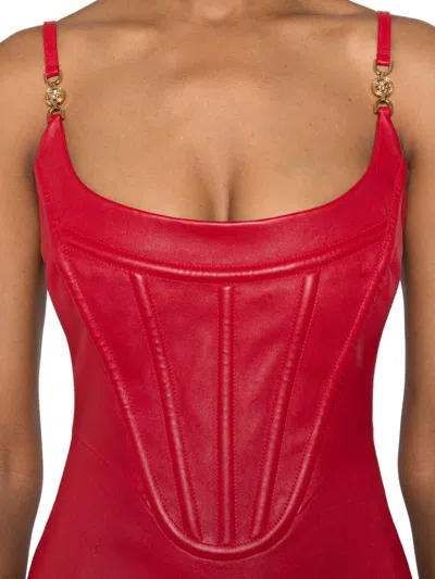 Versace Zipper Dress In Red
