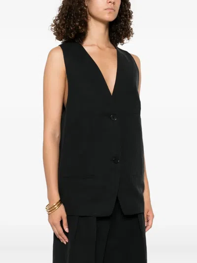 The Frankie Shop Melrose Waistcoat In Black