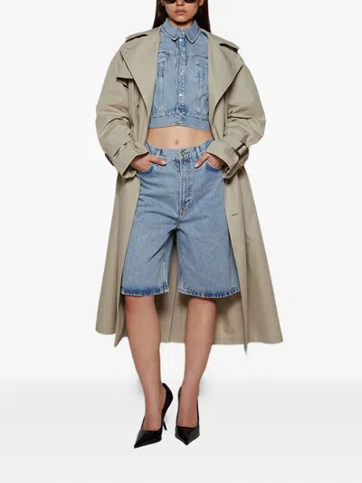 Wardrobe.nyc Double-breasted Belted Trench Coat In Neutral