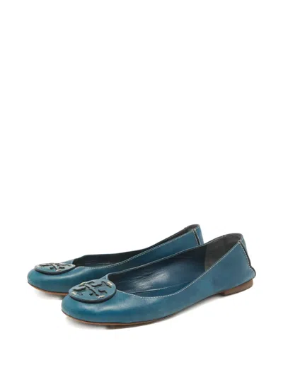 Pre-owned Tory Burch Minnie Leather Ballet Flats