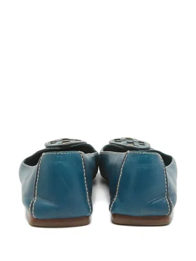 Pre-owned Tory Burch Minnie Leather Ballet Flats