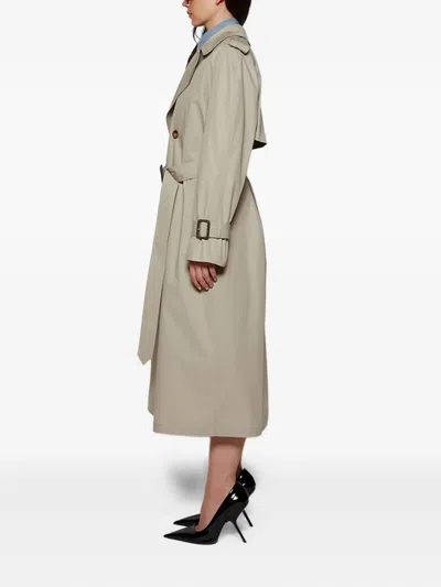 Wardrobe.nyc Double-breasted Belted Trench Coat In Neutral