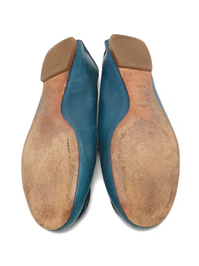 Pre-owned Tory Burch Minnie Leather Ballet Flats