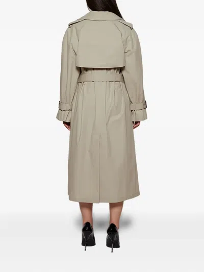 Wardrobe.nyc Double-breasted Belted Trench Coat In Neutral