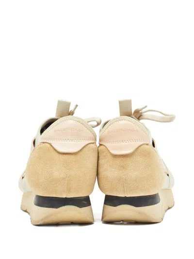 Pre-owned Balenciaga Race Runner Strap-detail Sneakers In Neutral
