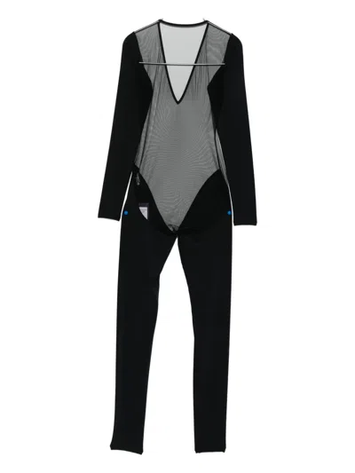 Maison Close Pure Tentation Mesh Long-sleeve Catsuit