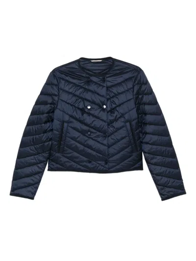 Hugo Boss Pranella Quilted Double-breasted Jacket In Blue