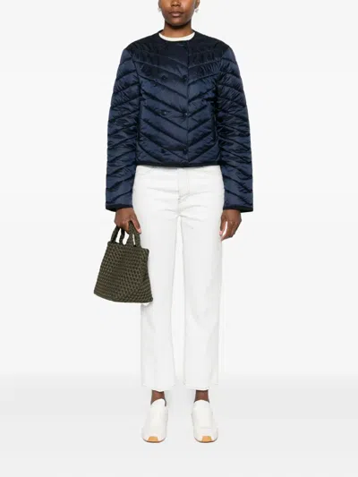 Hugo Boss Pranella Quilted Double-breasted Jacket In Blue