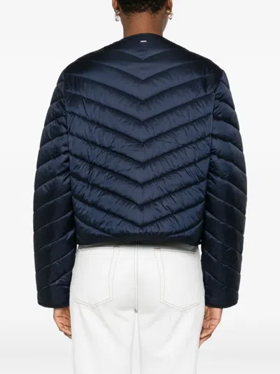 Hugo Boss Pranella Quilted Double-breasted Jacket In Blue
