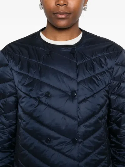 Hugo Boss Pranella Quilted Double-breasted Jacket In Blue