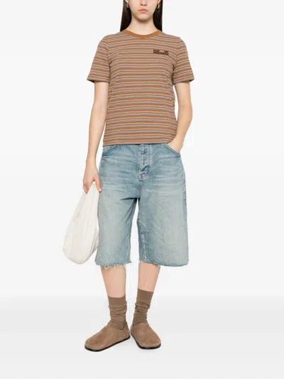 Baum Und Pferdgarten Jawo Shirt Nuthatch Polo Stripe In Brown