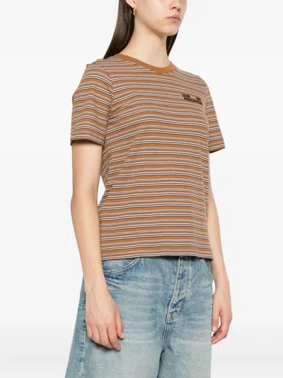 Baum Und Pferdgarten Jawo Shirt Nuthatch Polo Stripe In Brown