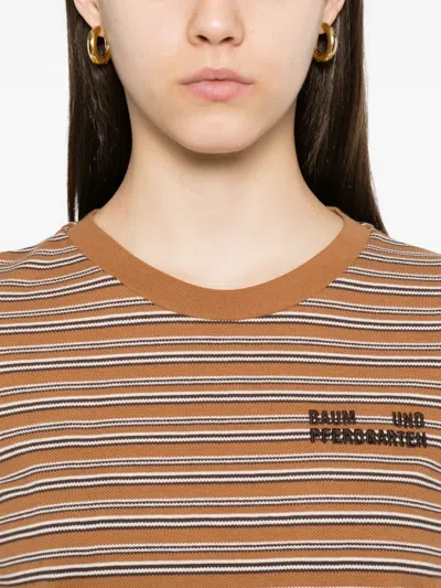Baum Und Pferdgarten Jawo Shirt Nuthatch Polo Stripe In Brown