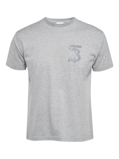 Pre-owned Burberry Logo-print Cotton T-shirt In Gray