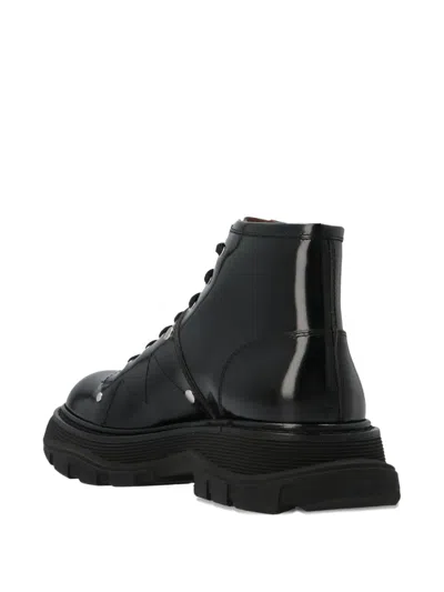 Alexander Mcqueen Tread Lace Up Boots In Black