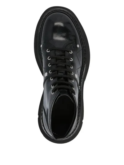 Alexander Mcqueen Tread Lace Up Boots In Black