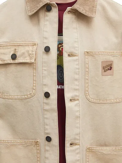 A Bathing Ape Corduroy-collar Jacket In Neutral