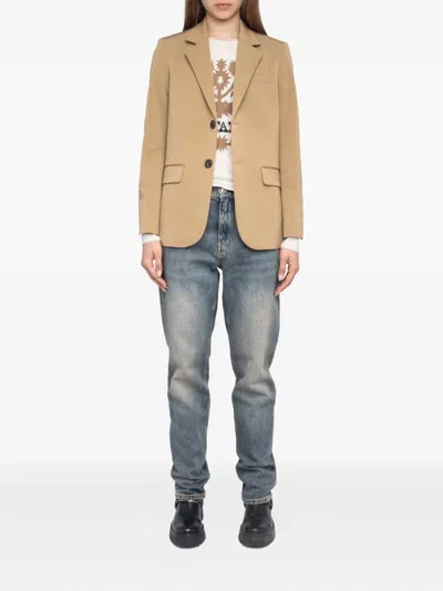 Zadig & Voltaire Womens Beige Vanille Regular-fit Stretch Cotton-blend Blazer In Brown