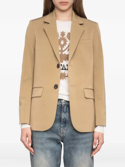 Zadig & Voltaire Womens Beige Vanille Regular-fit Stretch Cotton-blend Blazer In Brown