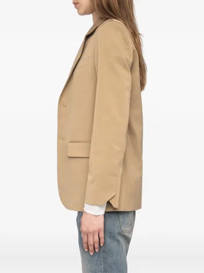 Zadig & Voltaire Womens Beige Vanille Regular-fit Stretch Cotton-blend Blazer In Brown