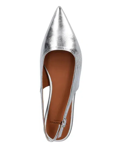 Vagabond Hermine Slingback Pointed-toe Ballet Flats In Metallic