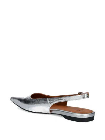 Vagabond Hermine Slingback Pointed-toe Ballet Flats In Metallic
